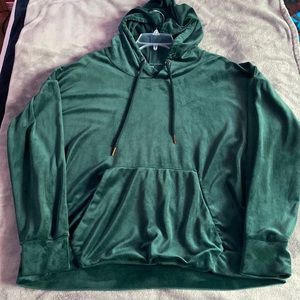 Green Tea Velour Hoodie Size Large